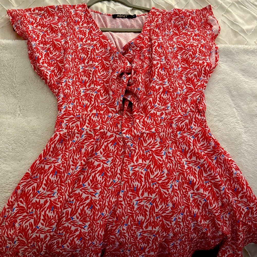 V-Neck Self Tie Romper